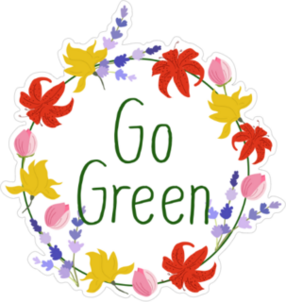 Go Green Flower Sticker