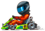 Go Kart Racer Cartoon Sticker