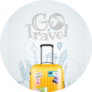 Go Travel Suitcase Illustration Sticker