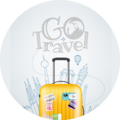 Go Travel Suitcase Illustration Sticker