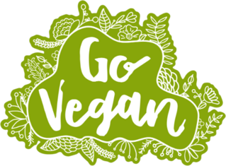Go Vegan Green Doodle Plant Sticker