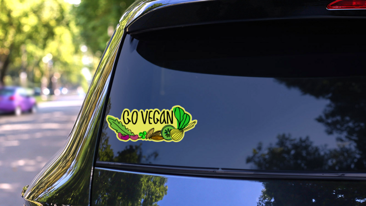 Go Vegan Sketch Sticker on a Rear Car Window (New) example