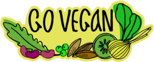 Go Vegan Sketch Sticker