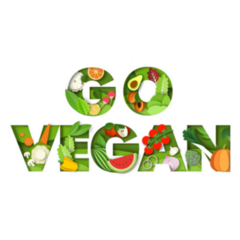 Go Vegan Typography Plant Sticker 