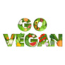 Go Vegan Typography Plant Sticker 