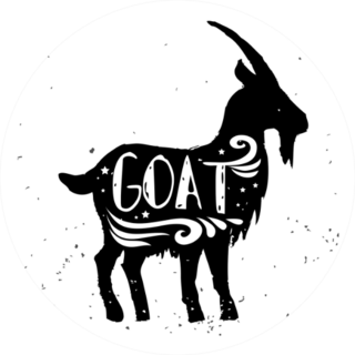 Goat. Hand Drawn Typography Silhouette And Lettering Sticker