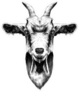 Goat Head Black And White Sketch Sticker