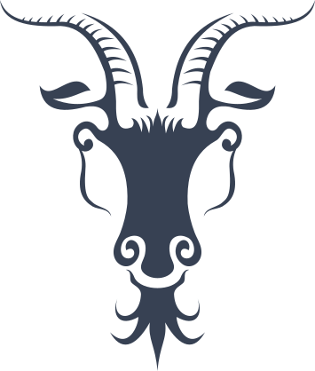 Goat Head Wth Large Horns Sticker