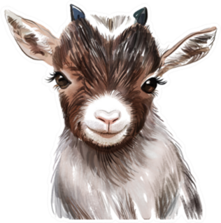 Goat Print, Baby Animal Print Sticker