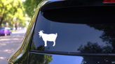 Goat Silhouette Sticker on a Rear Car Window (New) example