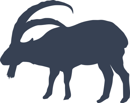 Goat With Large Horns Sticker