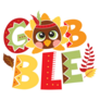 Gobble Baby Turkey Lettering Sticker