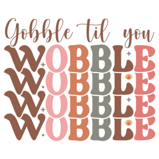 Gobble Til You Wobble Cute Retro Sticker