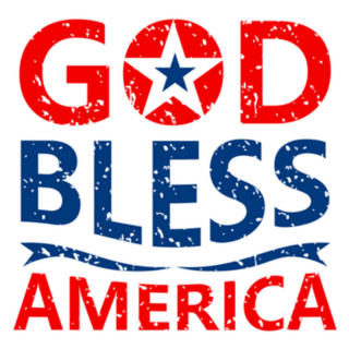 God Bless America Red & Blue Lettering Sticker