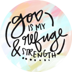 God Is My Refuge And Strength Bible Colorful Illustration Sticker