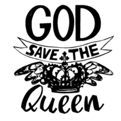 God Save The Queen UK Lettering Sticker
