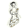 Goddess Woman Body Ancient Greek Line Art Sticker