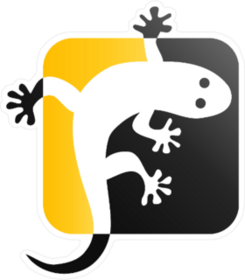 Gold and Black Lizard Icon Sticker