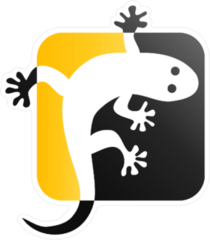 Gold and Black Lizard Icon Sticker