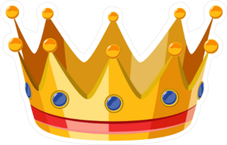 Gold and Red Crown Sticker