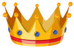 Gold and Red Crown Sticker