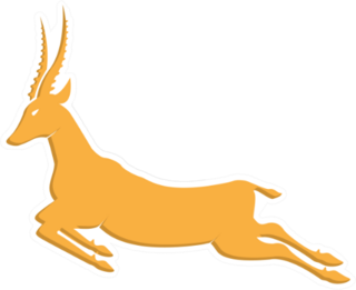 Gold Antelope Jumping Sticker