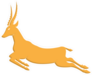 Gold Antelope Jumping Sticker