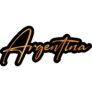 Gold Argentina Text On Black Sticker