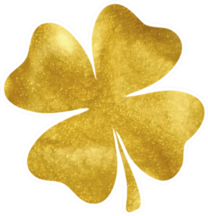 Gold Clover Illustration Sticker