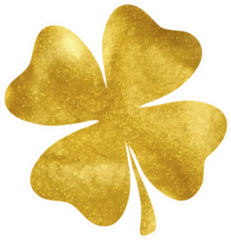 Gold Clover Illustration Sticker
