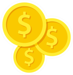 Gold Coin Symbols Sticker