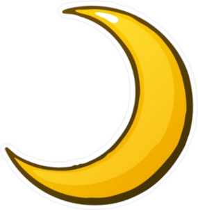 Gold Crescent Moon Sticker