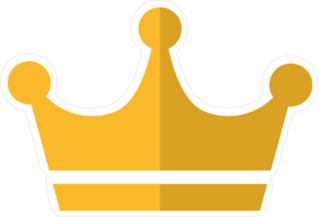 Gold Crown Icon Logo Sticker