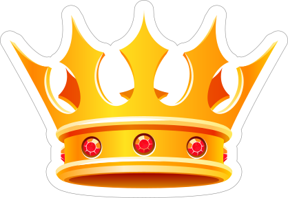 Gold Crown with Rubies Sticker