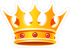 Gold Crown with Rubies Sticker