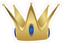Gold Crown with Sapphires Sticker