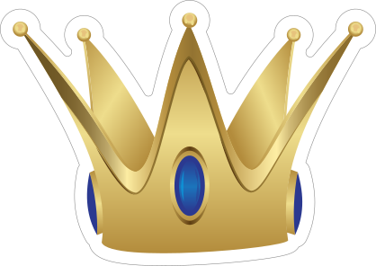 Gold Crown with Sapphires Sticker