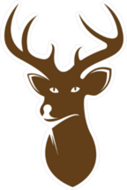 Gold Deer Head Icon Sticker