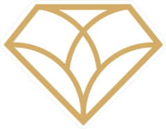 Gold Diamond Line Art Sticker