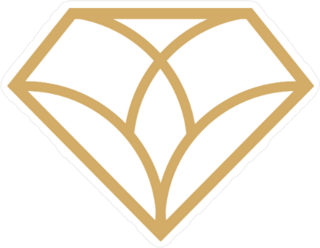 Gold Diamond Line Art Sticker