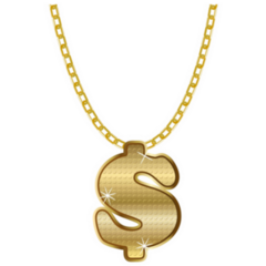 Gold Dollar Sign Necklace Sticker