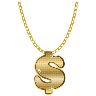 Gold Dollar Sign Necklace Sticker