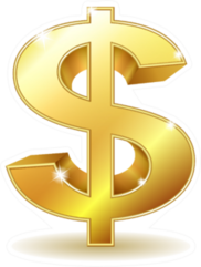 Gold Dollar Sign Sticker