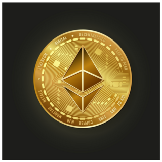 Gold Ethereum Crypto Sticker