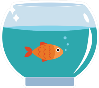Gold Fish In Bowl Sticker