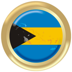 Gold Flag Of Bahamas Sticker