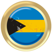 Gold Flag Of Bahamas Sticker