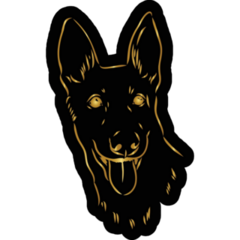 Gold German Shepherd Sticker