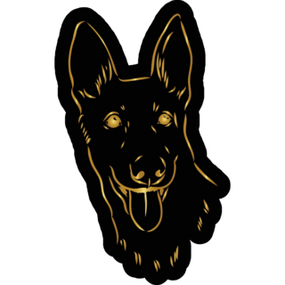 Gold German Shepherd Sticker