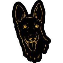 Gold German Shepherd Sticker